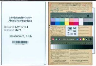 Entnazifizierung Erich Hessenbruch , geb. 03.10.1896 (Abteilungsleiter)
