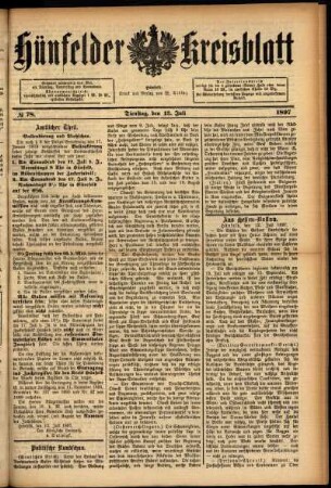Ausgabe vom Dienstag, den 13. Juli 1897.