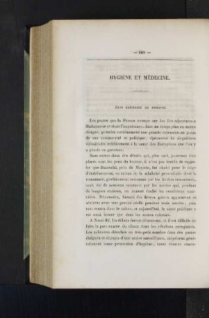 Hygiene et medecine.