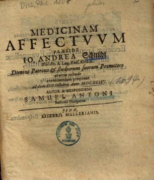Medicinam Affectvvm
