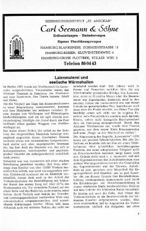 Laienmalerei und seelische Wärmehallen
