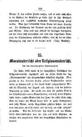 Moralunterricht oder Religionsunterricht