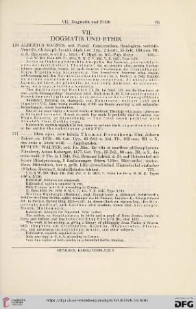 VII. Dogmatik und Ethik (Nr. 170 - 215)