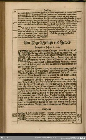 Am Tage Philippi und Jacobi