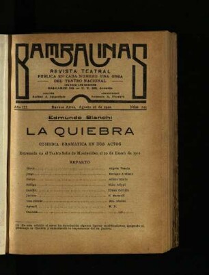 La quiebra : comedia dramática en dos actos