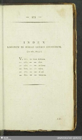 Index Locorum In Suidae Lexico Citatorum (Ex. edit. Musgr.)