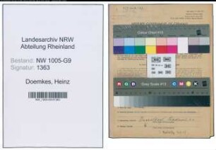 Entnazifizierung Heinz Doemkes , geb. 21.04.1906 (Unternehmer)
