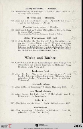 Werke und Bücher (Nr. 583-588)