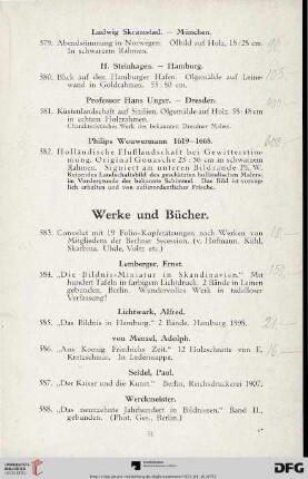 Werke und Bücher (Nr. 583-588)