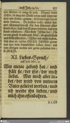 XI. Liebes-Spruch, auß Joh. XIV, 21