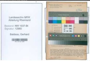 Entnazifizierung Gerhard Baldeau , geb. 19.07.1903 (Bahnpolizist)