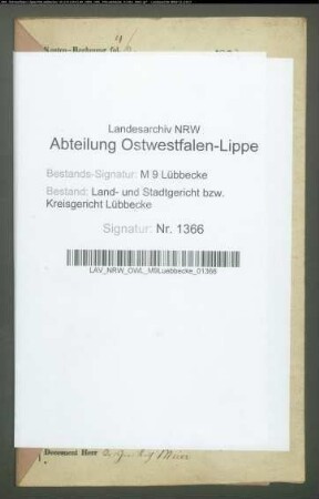 Erblasser: Warrensmann, Clara Elisabeth, geb. Eilert: