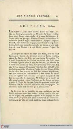 Roi Perse. Sardoine