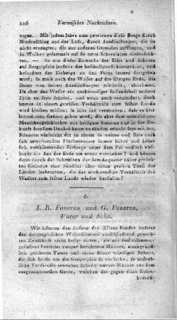 J. R. Forster und G. Forster : Vater und Sohn