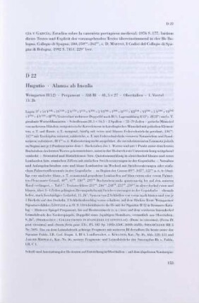 D 22. Hugutio, Alanus ab Insulis