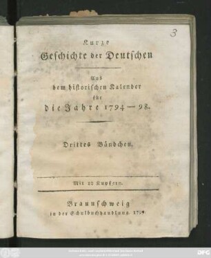 Bändchen 3: Mit 12 Kupfern