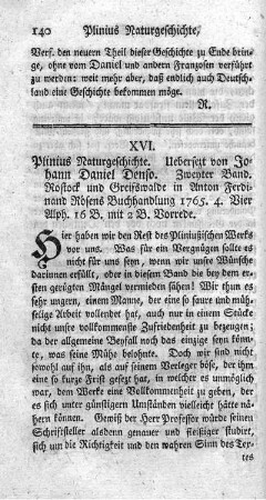XVI. Plinius Naturgeschichte.