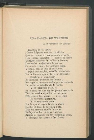 Una página de Werther