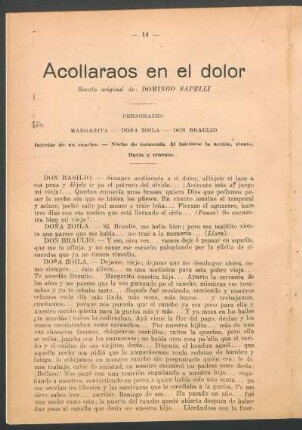Acollaraos en el dolor : Boceto original