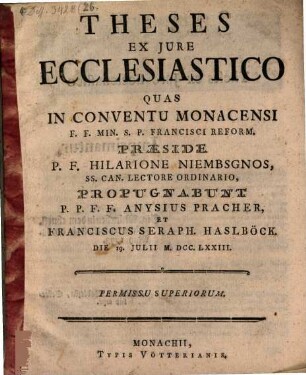 Theses ex iure ecclesiastico