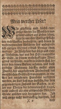 Mein werther Leser!