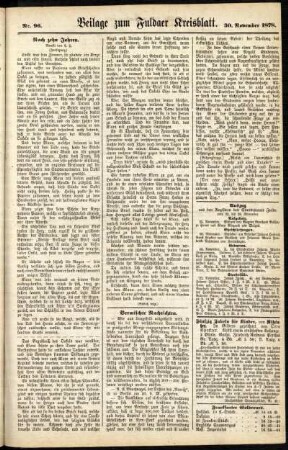 Zweite Ausgabe vom Samstag, den 30. November 1878.