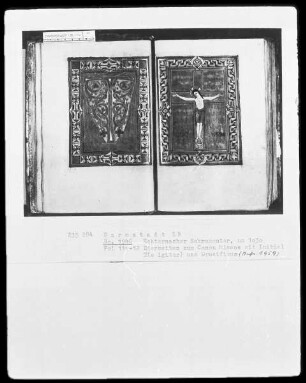 Sakramentar mit eingearbeitetem Graduale — Christus am Kreuz, Folio 12recto
