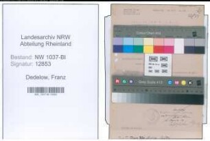 Entnazifizierung Franz Dedelow , geb. 25.07.1897 (Angestellter)
