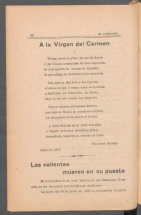 A la Virgen del Carmen