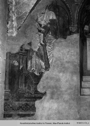 Madonna mit Kind und Kreuzigung Christi : Thronende Madonna mit Kind und Stifter