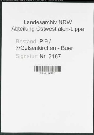 Namensverzeichnis Gelsenkirchen - Buer, Todesfälle