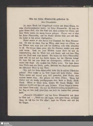 Wie der kleine Kümmerlich gestorben ist