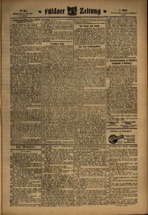 Zweite Ausgabe vom Mittwoch, den 13. Juli 1910.