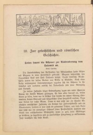 III. Zur griechischen und römischen Geschichte