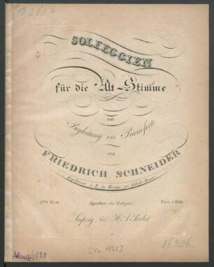 Solfeggien : für die Alt-Stimme mit Begleitung des Pianoforte ; 57tes Werk