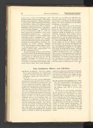 Neu erschienene Bücher und Schriften.