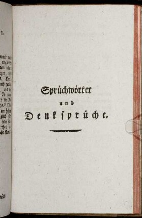 Sprüchwörter und Denksprüche.