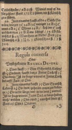 Regula conversa Oder Umbgekeerte Regula De-Tri.