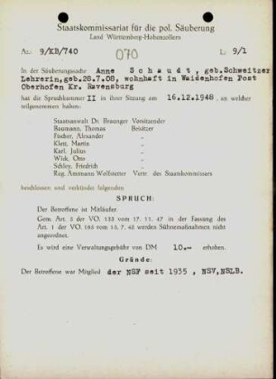 Schaudt, Anne, geb. Schweitzer