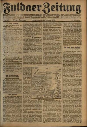 Erste Ausgabe vom Donnerstag, den 18. Februar 1915.