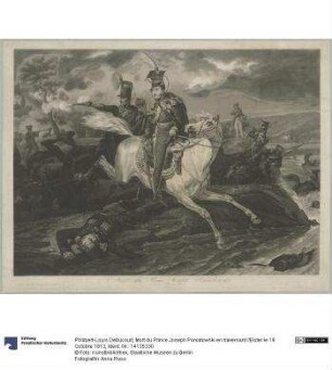 Mort du Prince Joseph Poniatowski en traversant l'Elster le 19 Octobre 1813