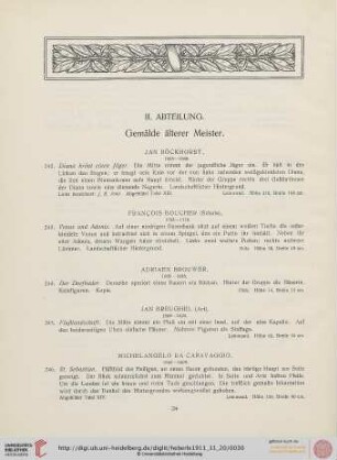 II. Abteilung. Gemälde älterer Meister (Nr. 242-305)