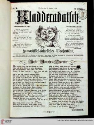 12: Kladderadatsch: Humoristisch-satyrisches Wochenblatt