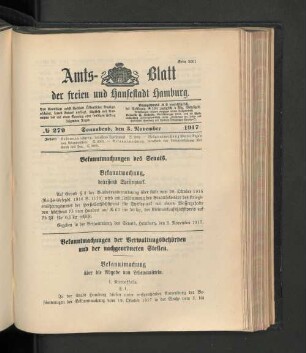 No. 279, 3. November 1917