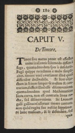 Caput V. De Timore.