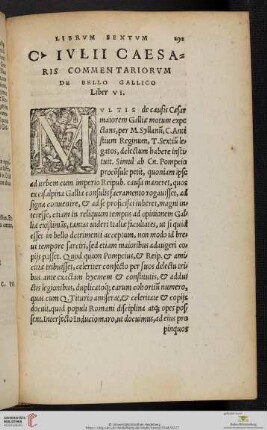 C. Iulli Caesaris commentariorum de bello Gallico Liber VI.