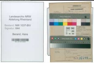 Entnazifizierung Hans Berand , geb. 03.07.1892 (Lehrer)