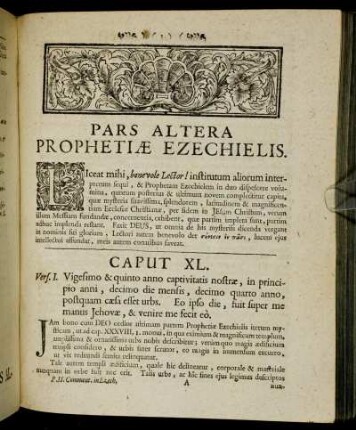 Pars Altera Prophetiæ Ezechielis.