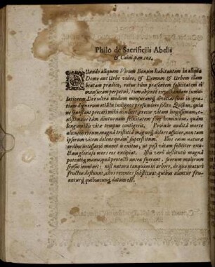 Philo de Sacrificiis Abelis & Caini.p.m.102.