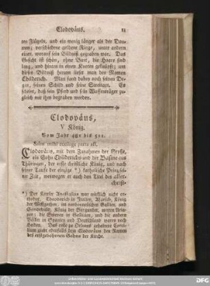 Clodoväus, V König. Vom Jahr 481 bis 511.
